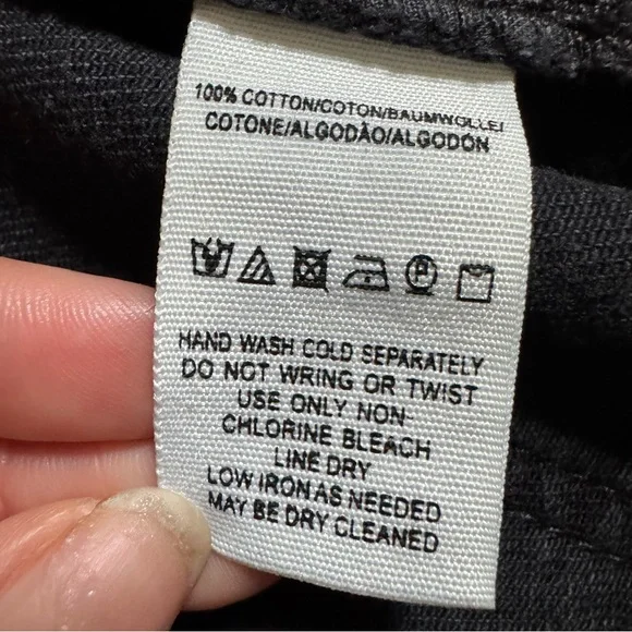 We the Free Black Cotton Denim Frayed Hem Mini Goth Whimsical Skirt Fringed 28 - Picture 9 of 10